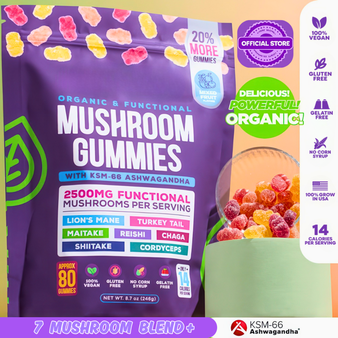 NeuroBloom™ - Mushroom & Ashwagandha Clarity Gummies