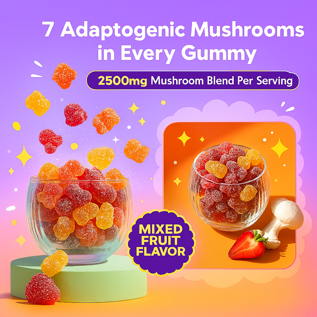 NeuroBloom™ - Mushroom & Ashwagandha Clarity Gummies