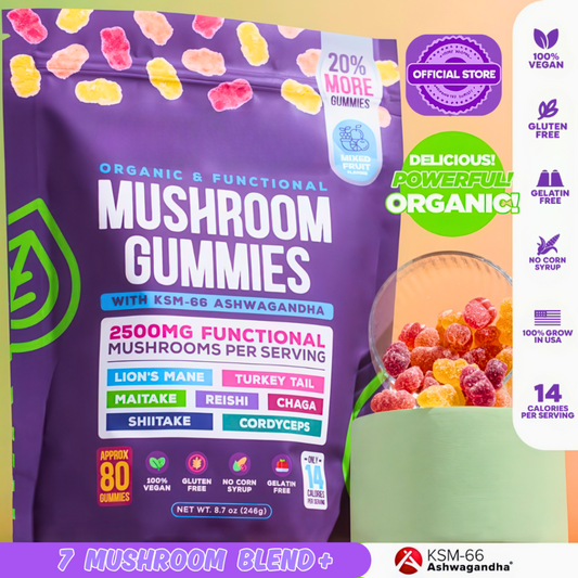 NeuroBloom™ - Mushroom & Ashwagandha Clarity Gummies
